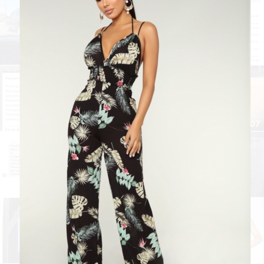 Fashion Nova Tropical Jumpsuit